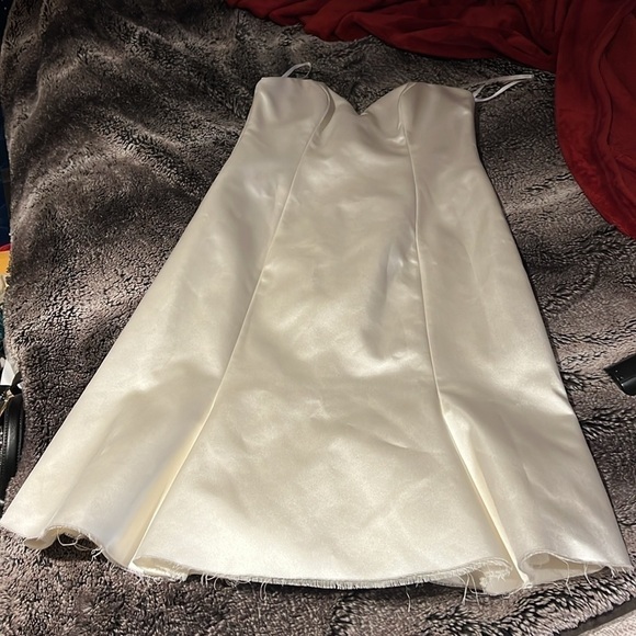 Vintage Ivory Bridal Strapless  Dress Sz S - Picture 3 of 13